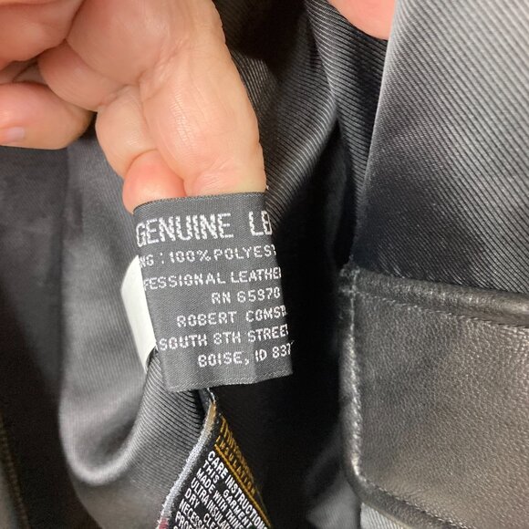 Robert Comstock  Mens sz 42 Buttery Soft Black Leather Jacket Bomber - Picture 6 of 8